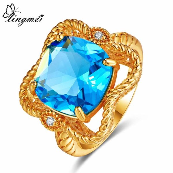 wedding rings lingmei wholesale band princess cut sea blue & white cubic zircon yellow goldplated ring size 6-9 engagement, Slivery;golden
wedding rings lingmei wholesale band princess cut sea blue & white cubic zircon yellow goldplated ring size 6-9 engagement, Slivery;golden