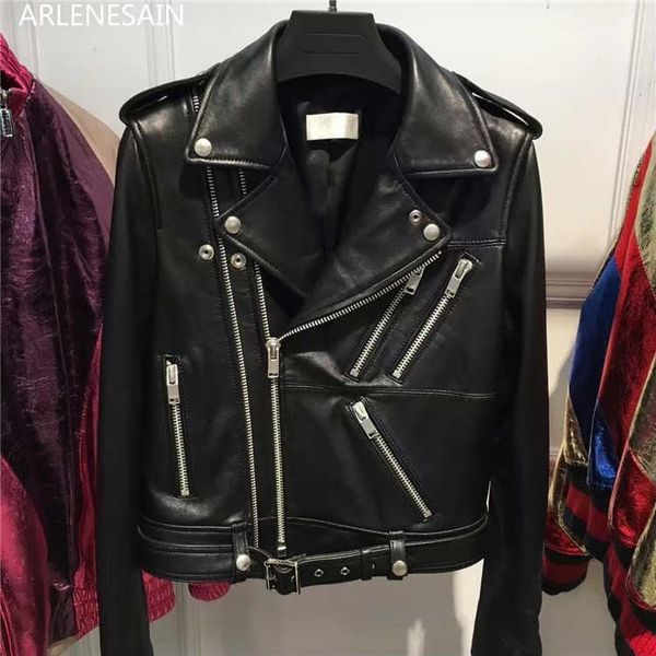 women's fur & faux arlenesain custom lady natural sheep leather garment women genuine jacket, Black
women's fur & faux arlenesain custom lady natural sheep leather garment women genuine jacket, Black