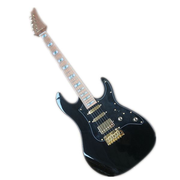 factory custom electric guitar, black body, mahogany head with baked maple fingerboard, ssh gold pickup, fixed bridge
factory custom electric guitar, black body, mahogany head with baked maple fingerboard, ssh gold pickup, fixed bridge