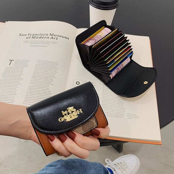 card bag female 2021 new korean version simple small short rivet folding contrast color multi card position zero wallet, Red;black
card bag female 2021 new korean version simple small short rivet folding contrast color multi card position zero wallet, Red;black