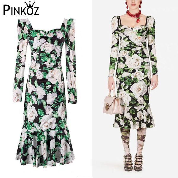 fashion runway spring dress women's elegant rose floral print ruffles backless v-neck mermaid party midi 210421, White
fashion runway spring dress women's elegant rose floral print ruffles backless v-neck mermaid party midi 210421, White