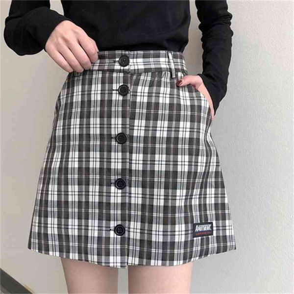 simple plaid basic fashion a-line female women size s m l female women vintage classic button line mini skirts 210522, Black
simple plaid basic fashion a-line female women size s m l female women vintage classic button line mini skirts 210522, Black