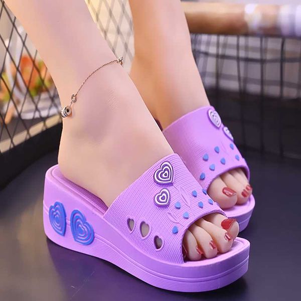 slippers thick-soled slope with waterproof platform summer fashion sweet indoor non-slip soft-soled comfortable ladies slippers., Black
slippers thick-soled slope with waterproof platform summer fashion sweet indoor non-slip soft-soled comfortable ladies slippers., Black
