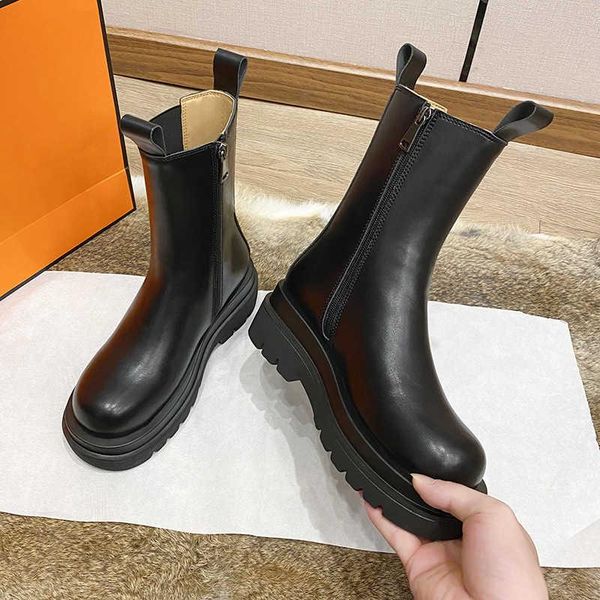 boots chimney with side mid pipe boots, autumn net red thick soled women's british style, Black
boots chimney with side mid pipe boots, autumn net red thick soled women's british style, Black