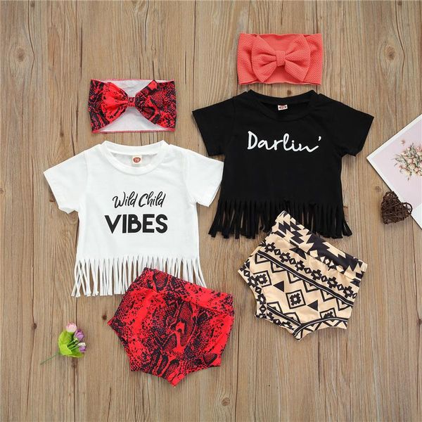 clothing sets 3pcs born baby girls summer outfits, fashion short sleeve letter print tassel + shorts headband set, White
clothing sets 3pcs born baby girls summer outfits, fashion short sleeve letter print tassel + shorts headband set, White