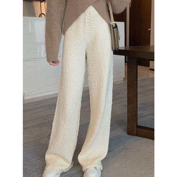 women's pants & capris autumn and winter 2021 gentle texture lazy wind knitted high waist leisure women straight trousers, Black;white
women's pants & capris autumn and winter 2021 gentle texture lazy wind knitted high waist leisure women straight trousers, Black;white