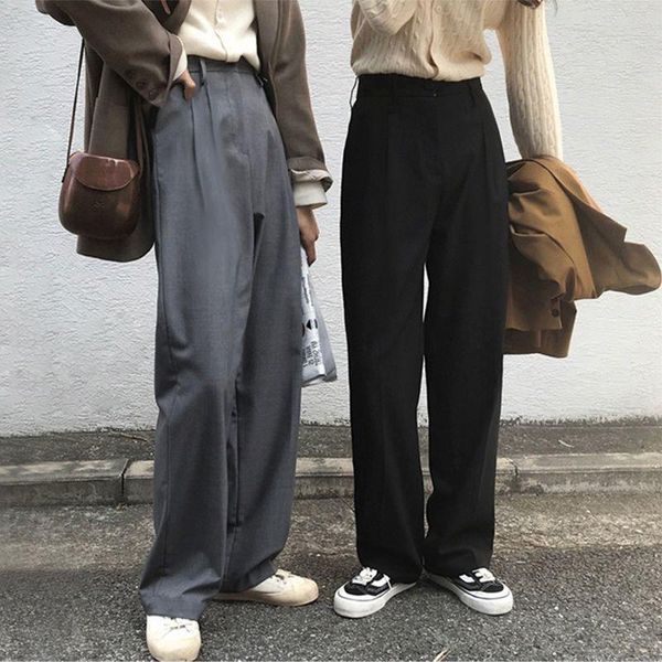 women's pants & capris houzhou gray wide leg suit women all-match autumn basic office lady harajuku black trousers casual loose vintage, Black;white
women's pants & capris houzhou gray wide leg suit women all-match autumn basic office lady harajuku black trousers casual loose vintage, Black;white