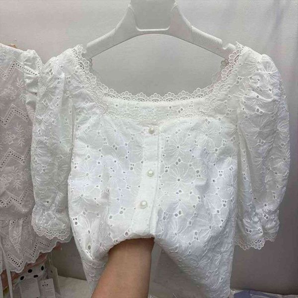 chic embroidery lace summer womens blouses cutout vintage french square collar causal white shirt blusas
chic embroidery lace summer womens blouses cutout vintage french square collar causal white shirt blusas