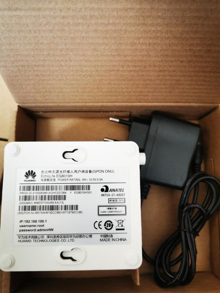 fiber optic equipment gpon xpon onu ont eg8010h with power no box
fiber optic equipment gpon xpon onu ont eg8010h with power no box