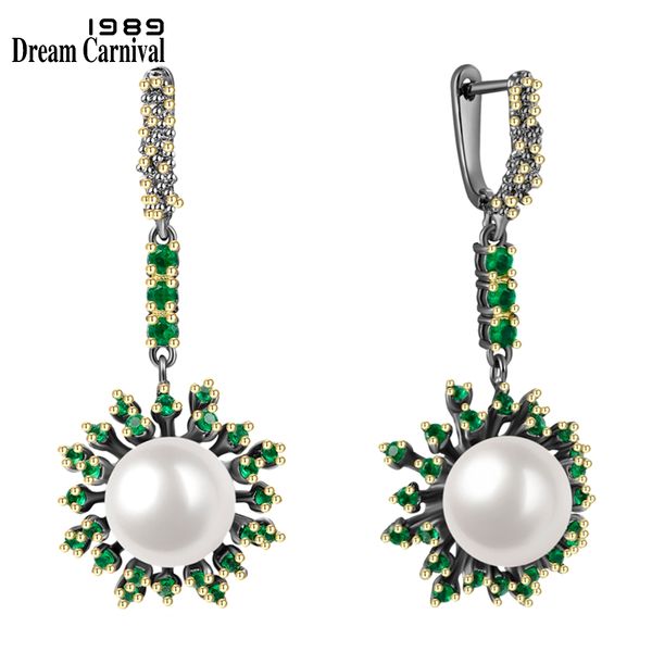 dreamcarnival1989 blossoming flower hanging earrings for women promise wedding green zircon white pearl christmas jewelry we3949, Golden
dreamcarnival1989 blossoming flower hanging earrings for women promise wedding green zircon white pearl christmas jewelry we3949, Golden
