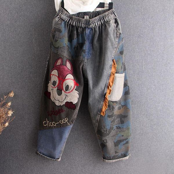 hight waist cartoon bugs embroidery women denim pants jeans hip hop harem trousers boyfriend streetwear outwear women's, Blue
hight waist cartoon bugs embroidery women denim pants jeans hip hop harem trousers boyfriend streetwear outwear women's, Blue