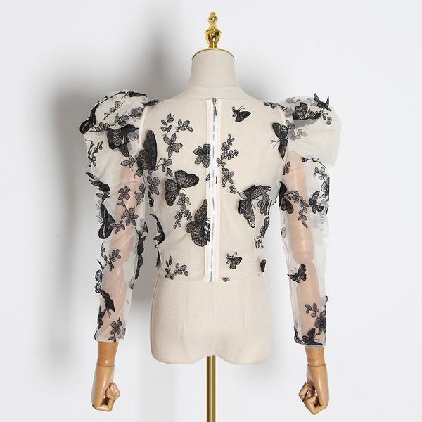 runway designer embroidery butterfly mesh shirt women o neck puff sleeve perspective blouse female fashion 2021 tide shirts, White
runway designer embroidery butterfly mesh shirt women o neck puff sleeve perspective blouse female fashion 2021 tide shirts, White