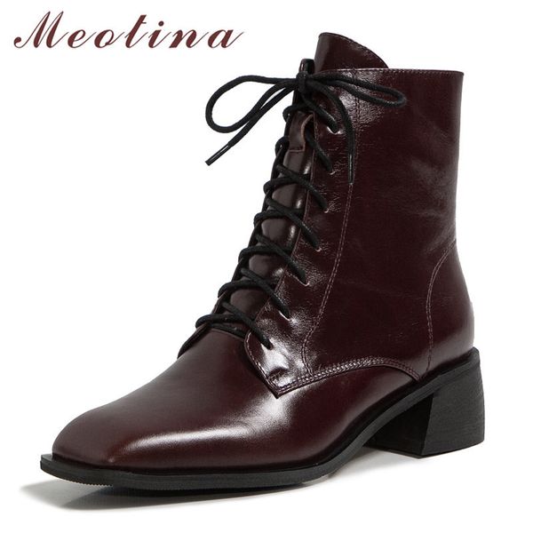 meotina real leather thick heels short boots women zipper lace up high heel boots shoes square toe ankle boots lady brown black 210520
meotina real leather thick heels short boots women zipper lace up high heel boots shoes square toe ankle boots lady brown black 210520