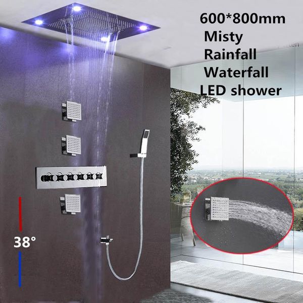 multifunction rainfall waterfall curtain led shower head with thermostatic mixer 4inch spray body jet sensor set bathroom sets
multifunction rainfall waterfall curtain led shower head with thermostatic mixer 4inch spray body jet sensor set bathroom sets