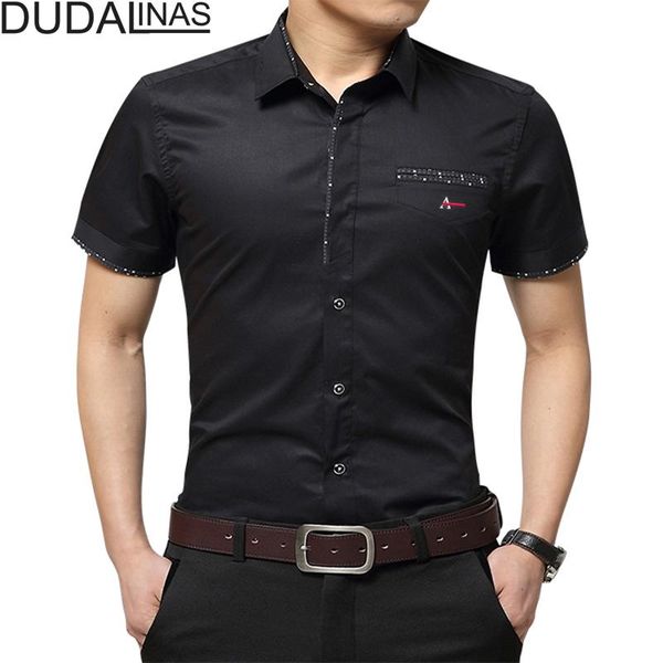 men's casual shirts dudalinas 2021 aramy brand male shirt embroidery patchwork color short sleeve men fashion summer, White;black
men's casual shirts dudalinas 2021 aramy brand male shirt embroidery patchwork color short sleeve men fashion summer, White;black