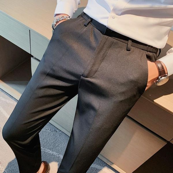 men's suits & blazers fashion autumn ankle length business formal wear suit dress pants men clothing simple slim fit solid office trous, White;black
men's suits & blazers fashion autumn ankle length business formal wear suit dress pants men clothing simple slim fit solid office trous, White;black
