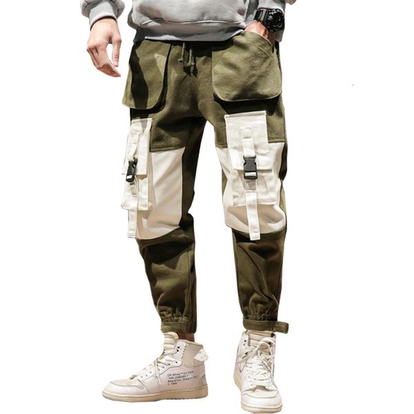 man streetwear loads man-made, multi-pocket loose pencil men's track pants, Black
man streetwear loads man-made, multi-pocket loose pencil men's track pants, Black