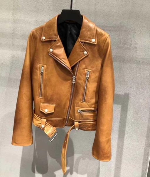 women's leather & faux high real quality jackets 2021 spring autumn sheepskin moto biker women coat g151, Black
women's leather & faux high real quality jackets 2021 spring autumn sheepskin moto biker women coat g151, Black