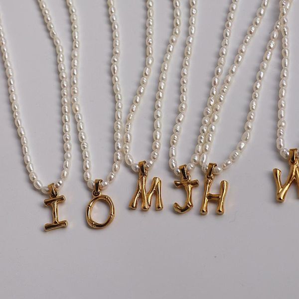 pendant necklaces dainty bohemian natural freshwater seed pearls alphabet a-z choker collars stainless steel jewelry, Silver
pendant necklaces dainty bohemian natural freshwater seed pearls alphabet a-z choker collars stainless steel jewelry, Silver