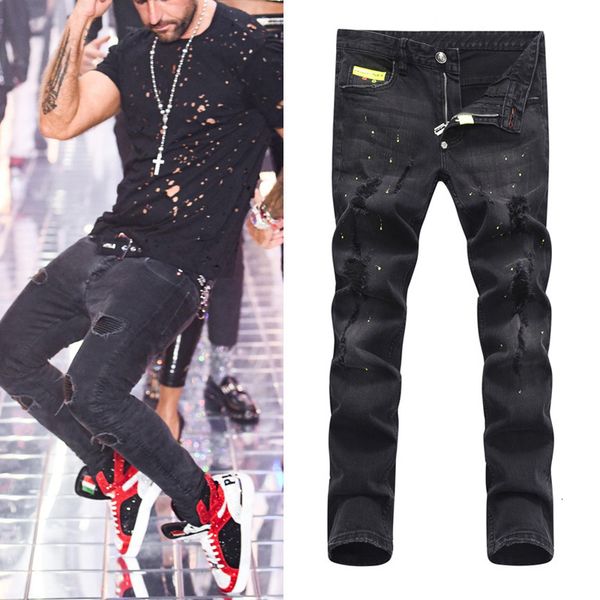 men's jeans fashion- fierce straight cut biker slim fit damage hole ripped paint denim trouser big size 38 cfxw, Blue
men's jeans fashion- fierce straight cut biker slim fit damage hole ripped paint denim trouser big size 38 cfxw, Blue