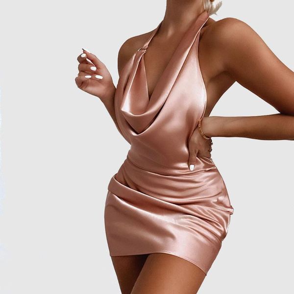 casual dresses satin effect bodycon mini for women elegant backless evening party halter dress club vestidos, Black;gray
casual dresses satin effect bodycon mini for women elegant backless evening party halter dress club vestidos, Black;gray