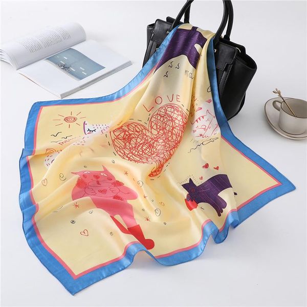 women's swimwear zomer nieuwe zijden sjaals voor dames cartoon print vierkante haarband vrouwen halsdoek tas stropdas meisje gift, White;black
women's swimwear zomer nieuwe zijden sjaals voor dames cartoon print vierkante haarband vrouwen halsdoek tas stropdas meisje gift, White;black
