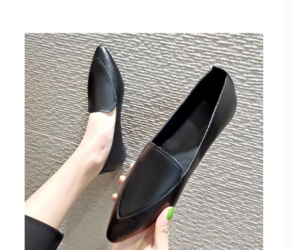 2021 spring and autumn shoes with new style fashion flat bottom pointed end women's shoes@1180, Black
