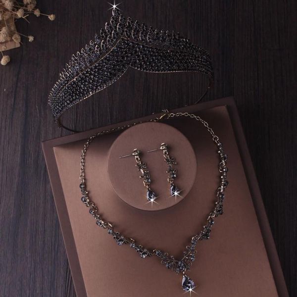 earrings & necklace baroque vintage gold black crystal bridal dubai jewelry sets rhinestone crown tiaras african beads set, Silver
earrings & necklace baroque vintage gold black crystal bridal dubai jewelry sets rhinestone crown tiaras african beads set, Silver