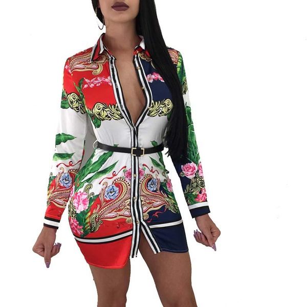 women's blouses & shirts arrival floral printed casual blouse skirt women loose full sleeve bandage front button turn-down collar long, White
women's blouses & shirts arrival floral printed casual blouse skirt women loose full sleeve bandage front button turn-down collar long, White