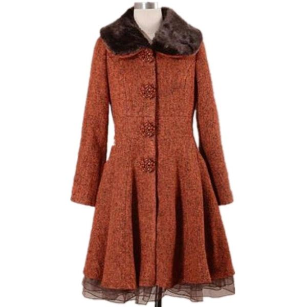 women's wool & blends winter arrival slim long-sleeve jacket women plus size 3xl single breasted woolen coats with fur collar, Black
women's wool & blends winter arrival slim long-sleeve jacket women plus size 3xl single breasted woolen coats with fur collar, Black