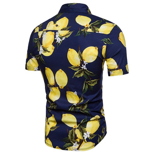 new pineapple print shirts boho style blouse slim summer men casual short sleeve beach shirt, White;black
new pineapple print shirts boho style blouse slim summer men casual short sleeve beach shirt, White;black