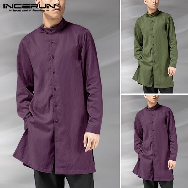 men's casual shirts incerun solid color men shirt cotton button stand collar 2021 long sleeve clothes vintage streetwear 3xl, White;black
men's casual shirts incerun solid color men shirt cotton button stand collar 2021 long sleeve clothes vintage streetwear 3xl, White;black