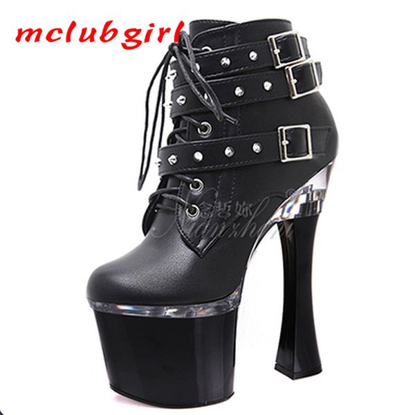 mclubgirl 20cm heels round head rivet ankle boots super high thin heel belt buckle nightclub women's shoes lyp 210507, Black
mclubgirl 20cm heels round head rivet ankle boots super high thin heel belt buckle nightclub women's shoes lyp 210507, Black