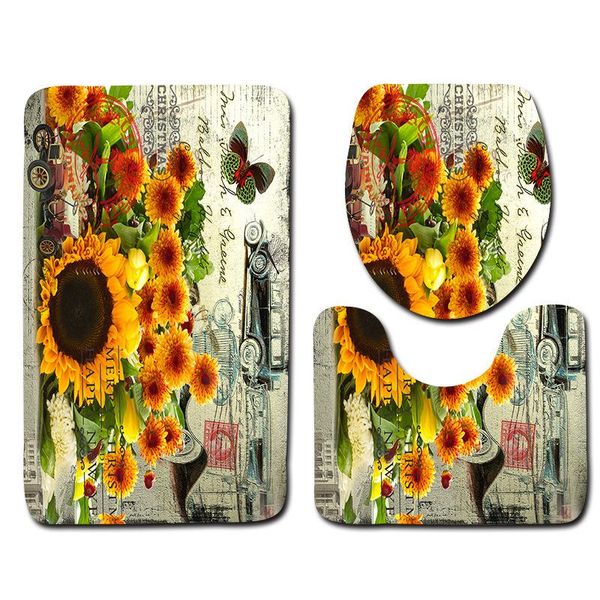 european and american flower toilet mat set 3d printing non-slip floor bathroom entrance door carpet bath rug mats
european and american flower toilet mat set 3d printing non-slip floor bathroom entrance door carpet bath rug mats