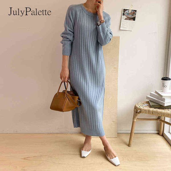 julypalette solid o-neck knitted dress women's long knit straight dress autumn winter casual elastic loose femme maxi vestidos y1204, Black;gray
julypalette solid o-neck knitted dress women's long knit straight dress autumn winter casual elastic loose femme maxi vestidos y1204, Black;gray