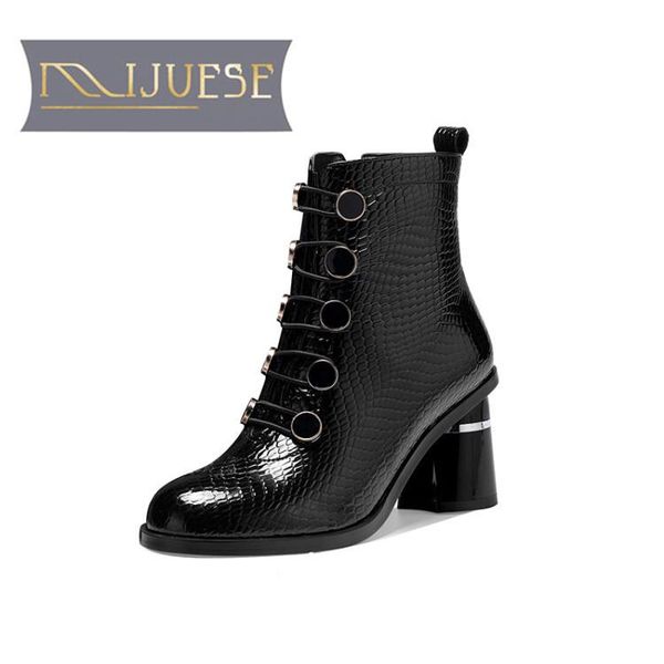 boots mljuese 2021 women ankle cow leather winter short plush round toe zipper crocodile grain high heels female size 42, Black
boots mljuese 2021 women ankle cow leather winter short plush round toe zipper crocodile grain high heels female size 42, Black