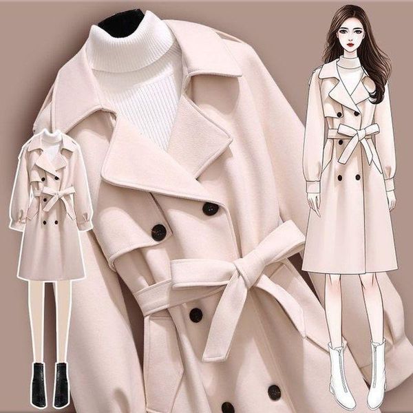 women's wool & blends mid-length plus cotton thick woolen coat 2021 autumn and winter temperament high-end thin, Black
women's wool & blends mid-length plus cotton thick woolen coat 2021 autumn and winter temperament high-end thin, Black