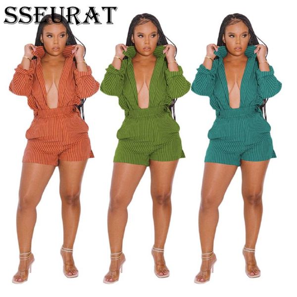 women's tracksuits sseurat women set striped full sleeve turn-down collar shirts stretchy shorts two piece fashion outfit fall tracksu, Gray
women's tracksuits sseurat women set striped full sleeve turn-down collar shirts stretchy shorts two piece fashion outfit fall tracksu, Gray