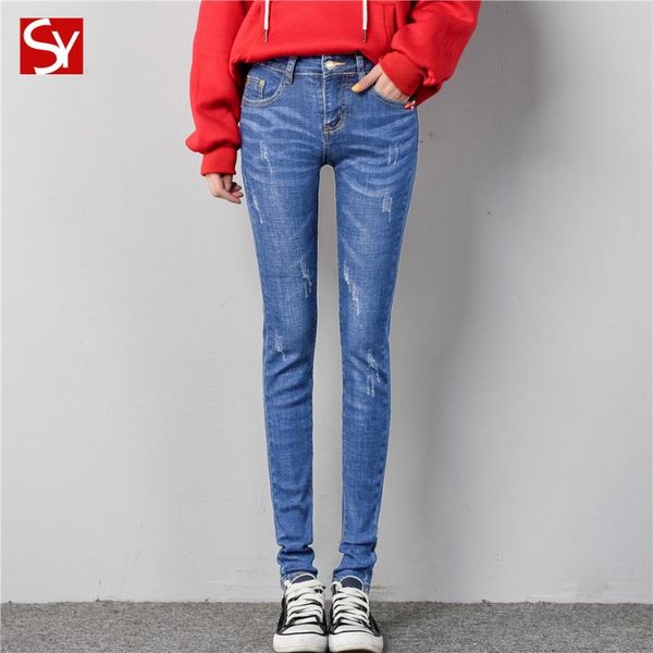 women's jeans spring and autumn style of high-waisted slim pants skinny pencil trousers, Blue
women's jeans spring and autumn style of high-waisted slim pants skinny pencil trousers, Blue