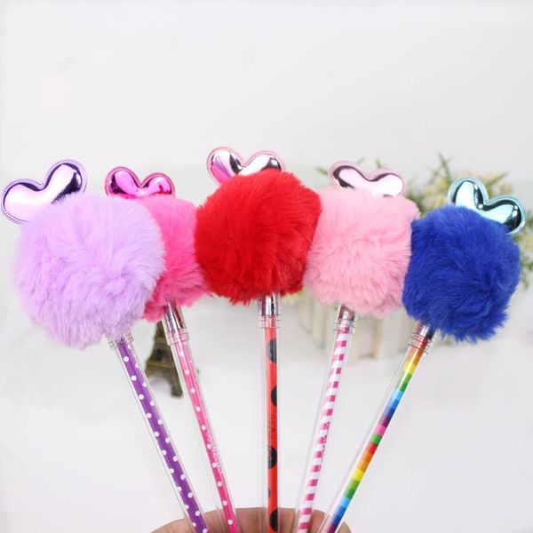 pcs/lot kawaii heart hairball gel pen cartoon 0.5 mm black ink signature office school writing supplies stationery gift pens
pcs/lot kawaii heart hairball gel pen cartoon 0.5 mm black ink signature office school writing supplies stationery gift pens
