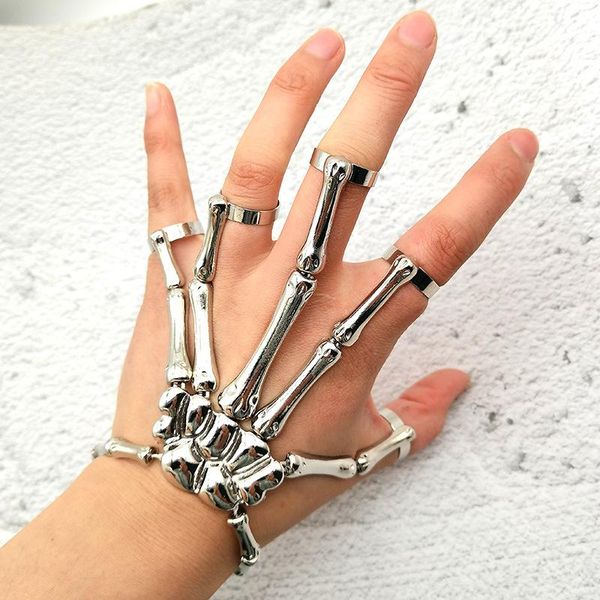 charm bracelets nightclub gothic punk skull finger for women skeleton bone hand bangles 2021 christmas halloween friend gift, Golden;silver
charm bracelets nightclub gothic punk skull finger for women skeleton bone hand bangles 2021 christmas halloween friend gift, Golden;silver