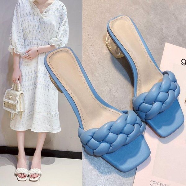 slippers women's sandals and 2021 korean half-drag non-slip all-match hand-woven low-heeled thick-heeled female, Black
slippers women's sandals and 2021 korean half-drag non-slip all-match hand-woven low-heeled thick-heeled female, Black