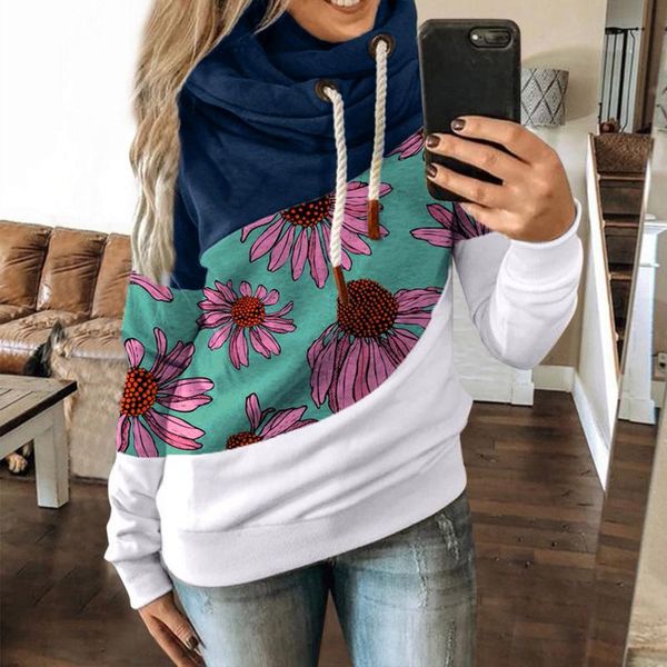 women's hoodies & sweatshirts patchwork floral printed pullvoer long sleeve drawstring women hoody, Black
women's hoodies & sweatshirts patchwork floral printed pullvoer long sleeve drawstring women hoody, Black