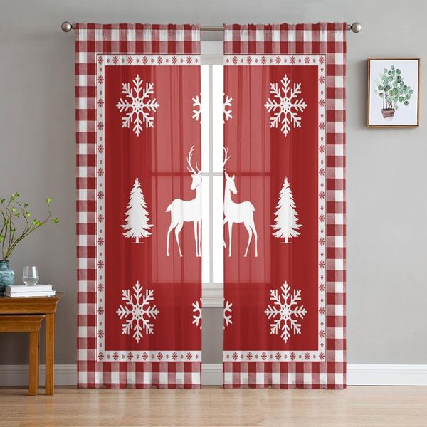 curtain & drapes christmas snowflake elk red plaid sheer tulle curtains for living room bedroom window home decoration
curtain & drapes christmas snowflake elk red plaid sheer tulle curtains for living room bedroom window home decoration