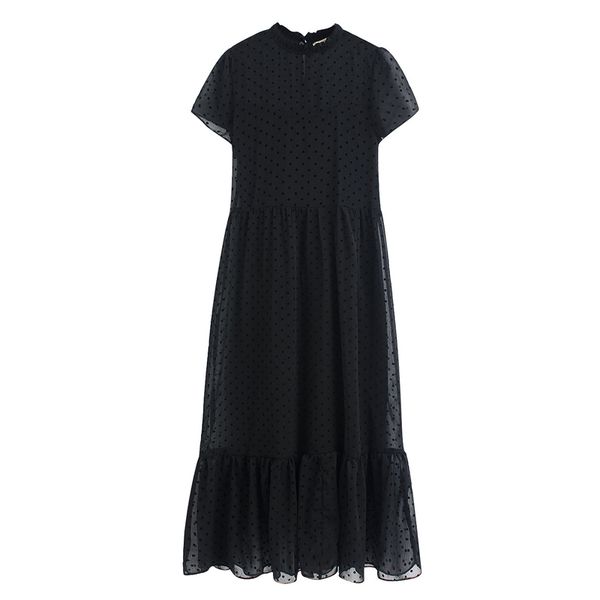2021 women summer fashion chiffon dress dot short sleeve o-neck spliced dresses female casual solid party elegant dress vestidos, Black;gray
2021 women summer fashion chiffon dress dot short sleeve o-neck spliced dresses female casual solid party elegant dress vestidos, Black;gray