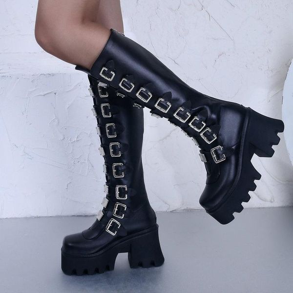 boots black brown yellow punk women thick high heel knee fashion zipper platform shoes ladies autumn winter
boots black brown yellow punk women thick high heel knee fashion zipper platform shoes ladies autumn winter
