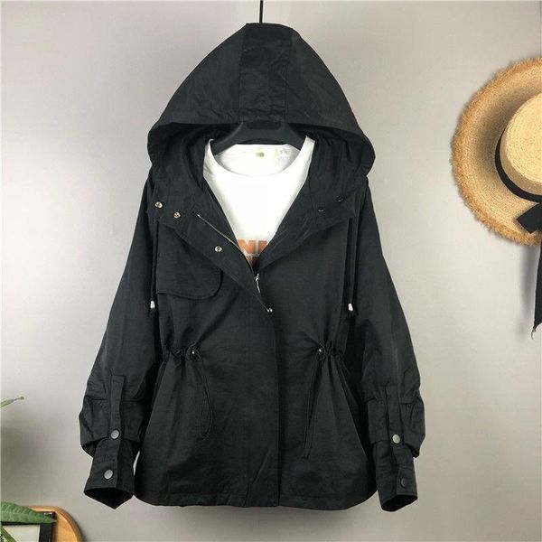 women's trench coats korean harajuku hooded women solid color slim waist drawstring long sleeve jackets casual loose, Tan;black
women's trench coats korean harajuku hooded women solid color slim waist drawstring long sleeve jackets casual loose, Tan;black