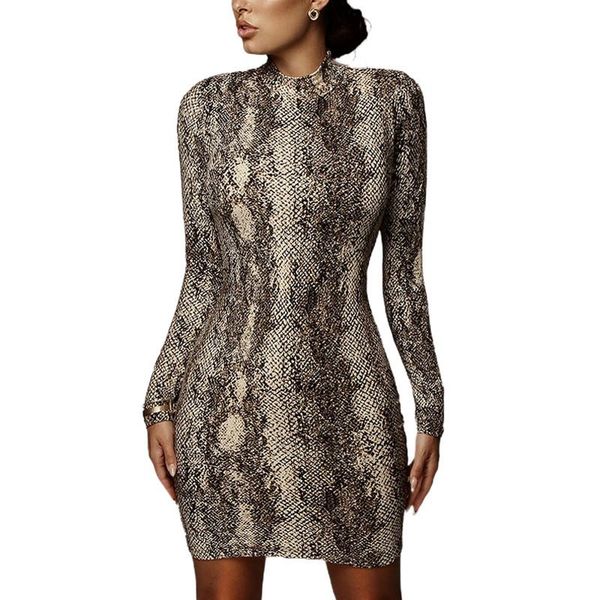 women bodycon dress fall spring long sleeve high neck snake skin animal print slim fit mini vintage dresses clubwear casual, Black;gray
women bodycon dress fall spring long sleeve high neck snake skin animal print slim fit mini vintage dresses clubwear casual, Black;gray
