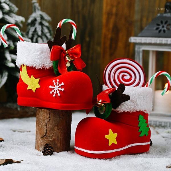 christmas decorations antlers bells flocking boots children's gifts candy box