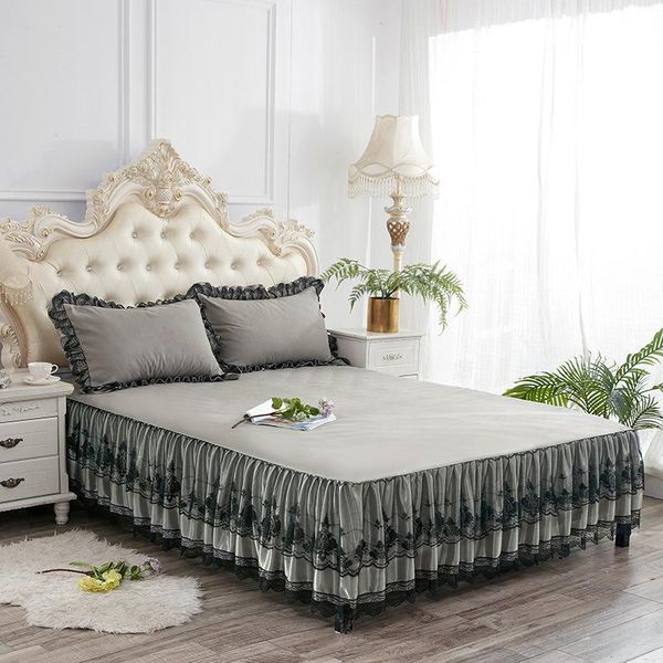 sheets & sets lace bed skirt solid color simple cover double single sheet